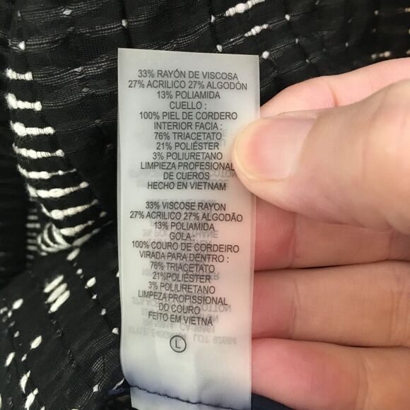 Elie Tahari‎ Womens Black White Abstract Woven Open Front Jacket, Blazer, sz 16, - Picture 10 of 11